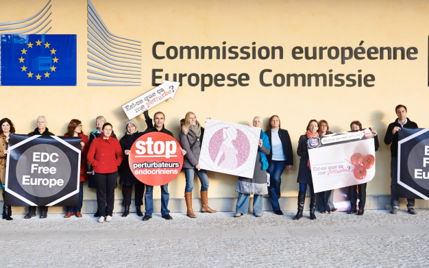 EDC-Free Europe campaigners at the European Commission. Photo: EDC-Free Europe